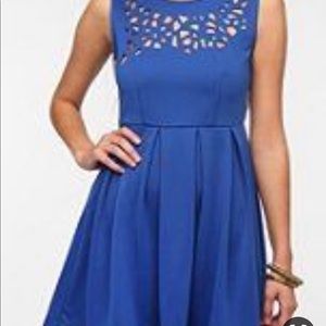 Beautiful blue dress with laser cutouts